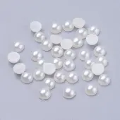 Half Round Domed Imitated Pearl Acrylic Cabochons