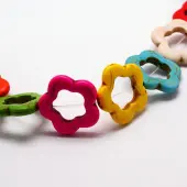 Flower Synthetic Turquoise Beads Strands