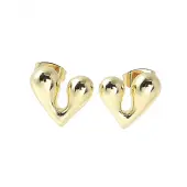 Rack Plating Brass Heart Stud Earrings for Women