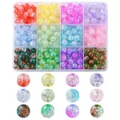 396Pcs 12 Colors Transparent Crackle Acrylic Beads