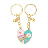 2Pcs Alloy Enamel Charm Keychains