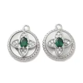 Brass Micro Pave Clear Cubic Zirconia Charms