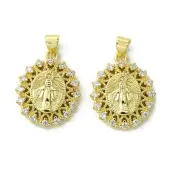 Brass Micro Pave Cubic Zirconia Pendants