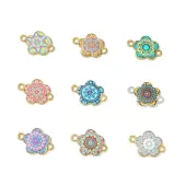 9Pcs 9 Colors Alloy Enamel Connector Charms
