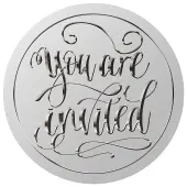 Round Silver Foil Embossed Picture Stickers