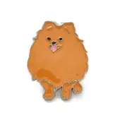 Dog Enamel Pin with Brass Butterfly Clutches
