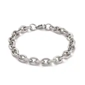 Non-Tarnish 201 Stainless Steel Chunk Cable Chains Bracelet for Men Women