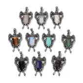 Natural & Synthetic Mixed Gemstone Faceted Big Pendants