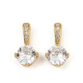 Brass Micro Pave Clear Cubic Zirconia Charms