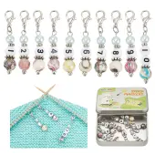 10Pcs 10 Styles Number 1-10 Acrylic Pendant Stitch Markers