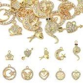10 Styles Alloy Crystal Rhinestone Pendants