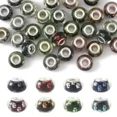 30Pcs Large Hole Dog Paw Prints Pattern Resin European Beads