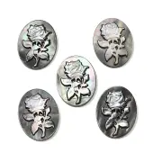 Natural Black Lip Shell Carved Cabochons