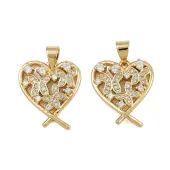 Brass Micro Pave Cubic Zirconia Pendants