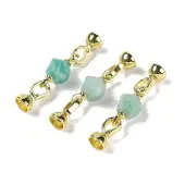 Natural Amazonite with Brass Fold Over Clasps