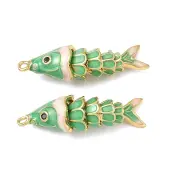 Brass Micro Pave Cubic Zirconia Pendants with Enamel