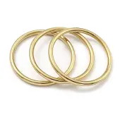3Pcs PVD Vacuum Plating 202 Stainless Steel Plain Ring Bangle Sets