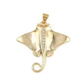 Brass Micro Pave Cubic Zirconia Pendants