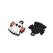 Halloween Theme Spray Painted Alloy Enamel Pendants