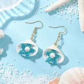 Shell Shape 304 Stainless Steel Dangle Earrings