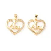 Brass Micro Pave Clear Cubic Zirconia Pendants