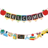 Welocome & School Supplies Paper Banners
