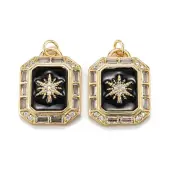 Brass Micro Pave Clear Cubic Zirconia Pendants