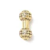 Brass Micro Pave Cubic Zirconia Beads