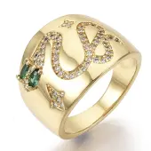 Brass Micro Pave Cubic Zirconia Finger Rings