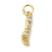 Brass Micro Pave Clear Cubic Zirconia Pendants