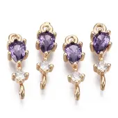 Brass Micro Pave Cubic Zirconia Links Connectors