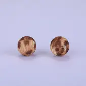 Printed Round with Leopard Print Pattern Silicone Focal Beads