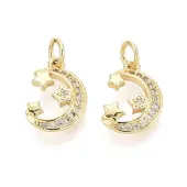 Brass Micro Pave Cubic Zirconia Pendants