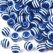 Round Striped Resin Beads