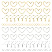 DELORIGIN DIY Stainless Steel Heart Dangle Earrings Making Kit
