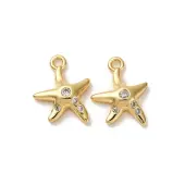 Brass Micro Pave Cubic Zirconia Charms