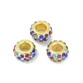 Alloy Rhinestone Clay Pave Beads