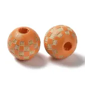Wood Laser Engraved Tartan Beads