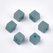 Painted Natural Wood Beads