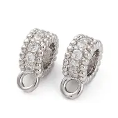 Brass Micro Pave Cubic Zirconia Spacer Beads