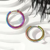 202 Stainless Steel Huggie Hoop Earrings