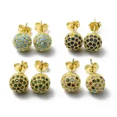 Rhinestone Disco Ball Stud Earrings