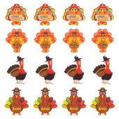 16Pcs 4 Styles Thanksgiving Day Opaque Acrylic Pendants
