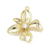 Brass Micro Pave Clear Cubic Zirconia Pendants