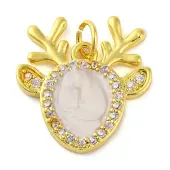 Christmas Series Brass Micro Pave Cubic Zirconia Pendants