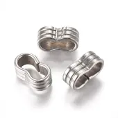 Non-Tarnish 201 Stainless Steel Slide Charms/Slider Beads