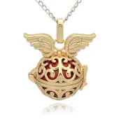 Golden Tone Brass Hollow Round Cage Pendants