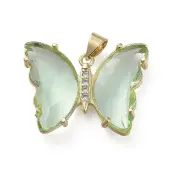 Brass Micro Pave Clear Cubic Zirconia Pendants