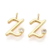 Brass Micro Pave Cubic Zirconia Charms