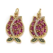 Brass Micro Pave Cubic Zirconia Pendants